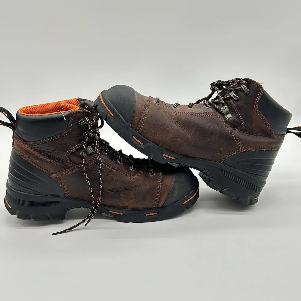 Timberland Pro Endurance 6” Steel Safety Toe Work Boots Brown Leather Mens 11.5